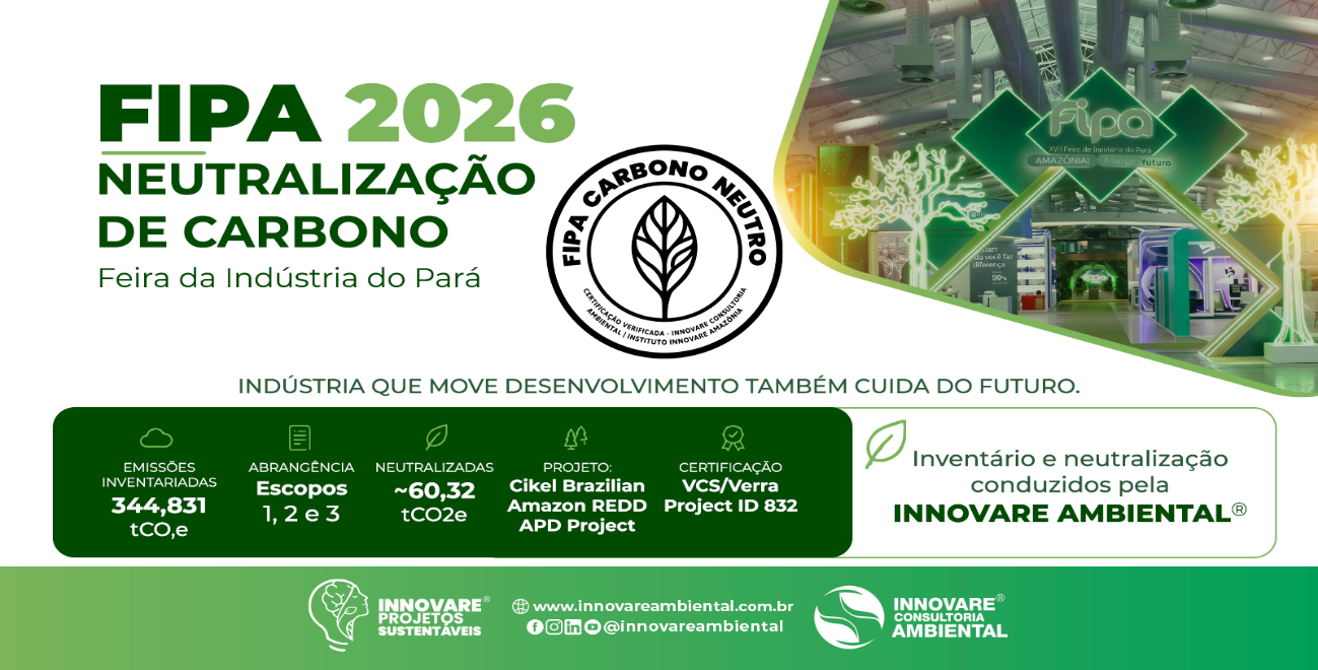 FIPA 2026: Innovare realiza inventário de emissões de GEE e neutralização com créditos Cikel/Verra