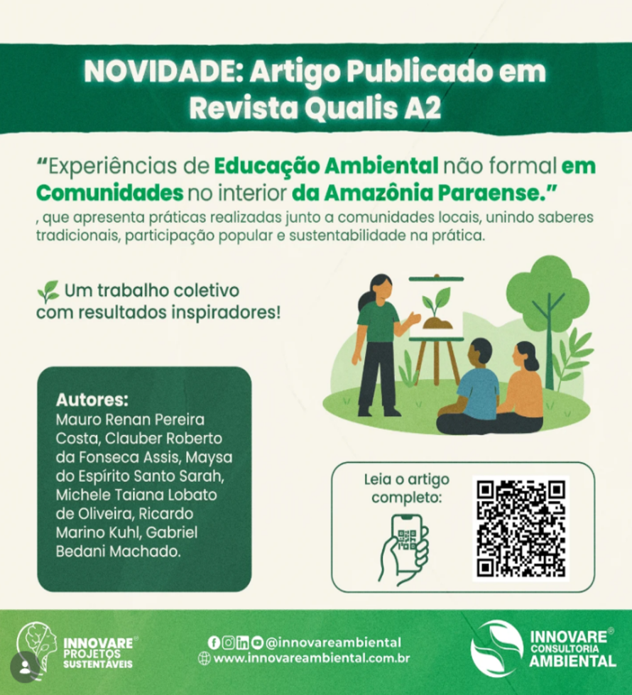 Capa da publicação: Experiências de Educação Ambiental não formal em Comunidades no interior da Amazônia Paraense