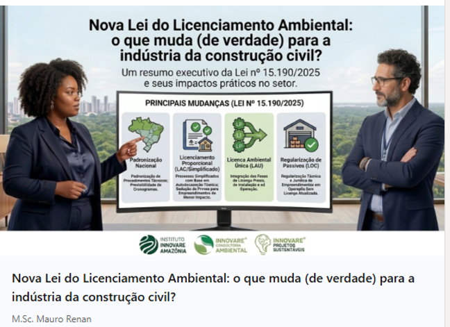Capa da publicação: Nova Lei do Licenciamento Ambiental (Lei nº 15.190/2025)